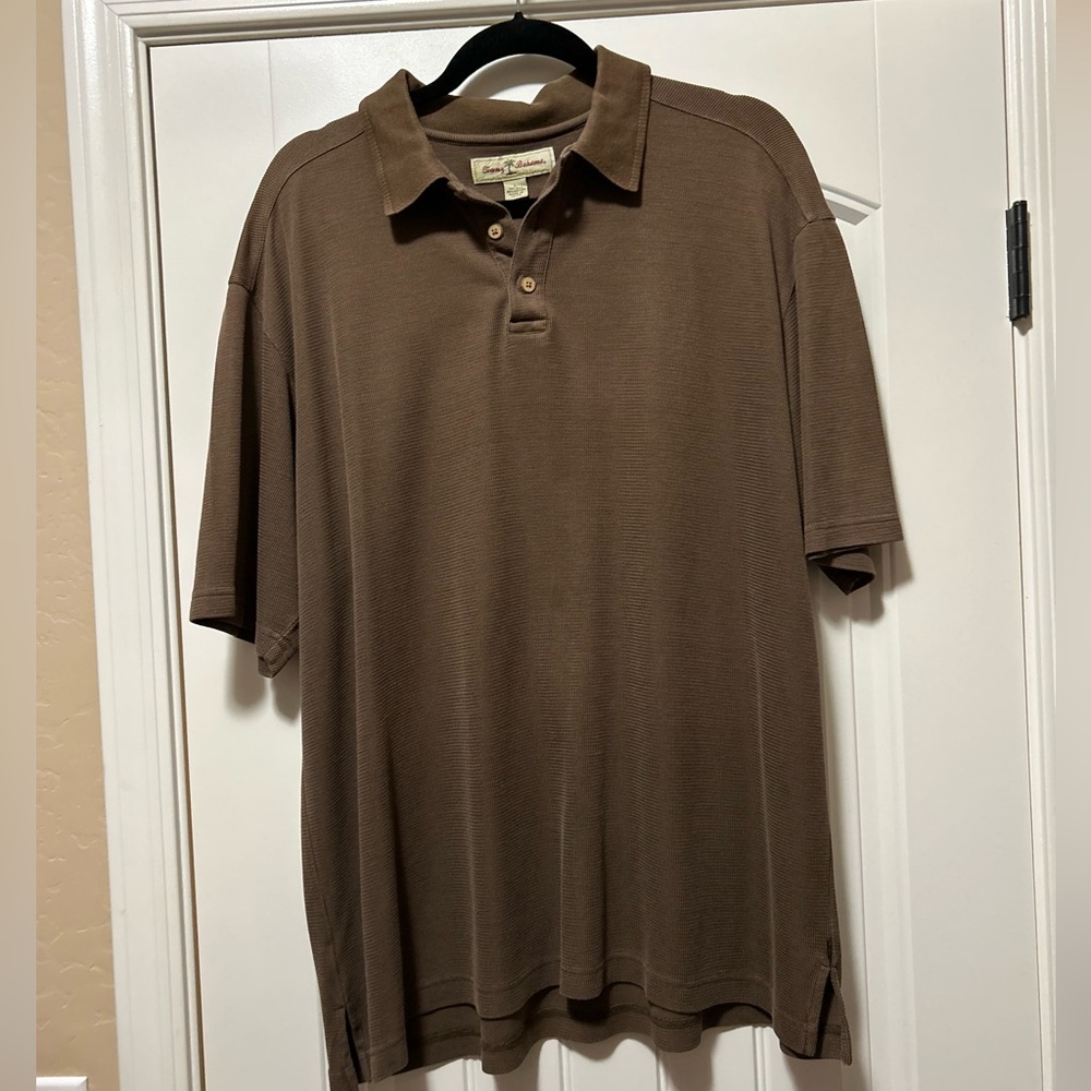 Tommy Bahama Brown Polo Shirt Casual Knit